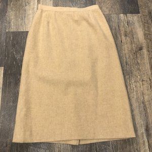 Dalton Vintage Wool Camel Hair Tan A-Line Skirt